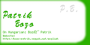 patrik bozo business card